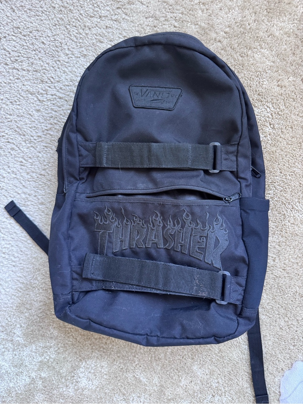 Vans Black Thrasher Logo Backpack